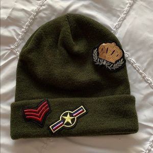 camo green beanie
